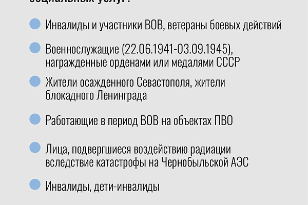 Право федеральных льготников на получение набора социальных услуг  